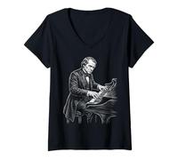 Mujer Andrew Johnson Piano Camiseta Cuello V