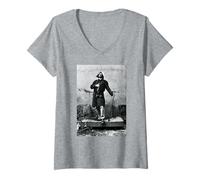 Mujer Andy Partridge XTC Oranges & Lemons Era por AJ Barratt Camiseta Cuello V