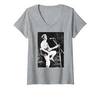 Mujer Andy Taylor Duran Duran Live Sing Blue Silver Tour 1983 Camiseta Cuello V
