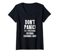 Mujer Anfitrión de Intercambio Cultural Camiseta Cuello V