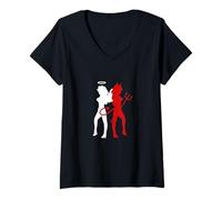 Mujer Ángel Demonio Mujer Espiritualmente Persona Camiseta Cuello V