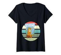 Mujer Ángel Pescador de Perezosos - Atrápalo más Tarde Perezosos Camiseta Cuello V