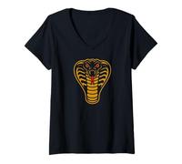Mujer Angry Snake Wildlife Animal Reptile Pet Snake Camiseta Cuello V