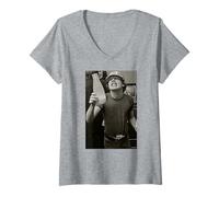 Mujer Angus Young ACDC Thunderstruck Guitarrista por Dick Barnatt Camiseta Cuello V