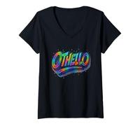 Mujer Angustiado Othello Shakespeare Tragedia Título Moor Venecia Camiseta Cuello V