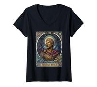 Mujer Aníbal Barca Elefante Historia cartaginesa Camiseta Cuello V