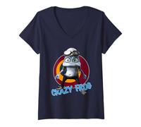 Mujer Anillo Crazy Frog Axel F Ding Ding Camiseta Cuello V