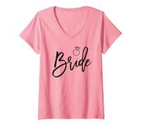 Mujer Anillo de Diamantes para Novia Camiseta Cuello V