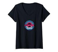 Mujer Anima al tío en los círculos Modernos Camiseta Cuello V