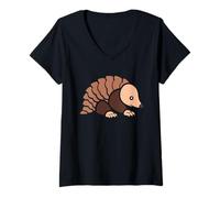 Mujer Animales pangolines Minimalista Simple Pangolin Camiseta Cuello V