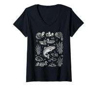 Mujer Animales Río Gráfico Nutria Castor Patos Camiseta Cuello V