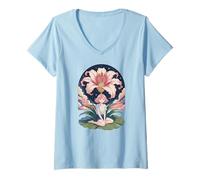 Mujer Anime Chica Bajo Lily Dreamcore Kawaii Harajuku Estilo Camiseta Cuello V
