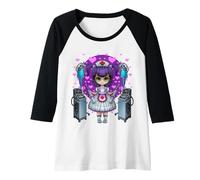 Mujer Anime Enfermera RN Enfermería Japón Japonés Animación Camiseta Manga Raglan