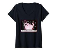 Mujer Anime Eyes You're In My Head Diseño de texto japonés Camiseta Cuello V