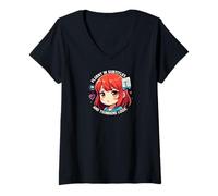 Mujer Anime Fan Fluent in Subtitles & Tsundere Logic Camiseta Cuello V