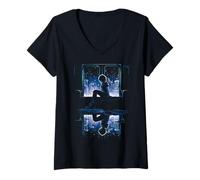 Mujer Anime Girl Otaku Manga Fan Art Japonés Motivo Ilustración Camiseta Cuello V