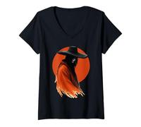 Mujer Anime Japón Samurai Camiseta Cuello V