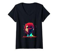 Mujer Anime Mujeres Niñas Colorido Camiseta Cuello V