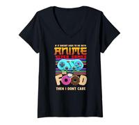 Mujer Anime Videojuegos Y Comida Entonces No Me Importa Camiseta Cuello V