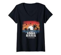 Mujer Anna Maria Beach Florida Surfista Camiseta Cuello V