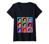 Mujer Anne Boleyn Pop Art Versión 1 Camiseta Cuello V