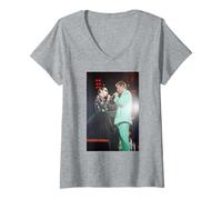 Mujer Annie Lennox & David Bowie en Vivo en el Concierto de Freddie Mercury Camiseta Cuello V