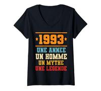 Mujer Anniversaire Cadeau Design Drole Homme 1993 Camiseta Cuello V