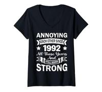Mujer Annoying Each Other Since 1992 Cute Year Wedding Anniversary Camiseta Cuello V