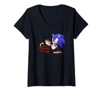 Mujer Año de la Sombra: Sin Miedo - Shadow The Hedgehog Camiseta Cuello V