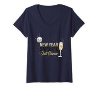 Mujer Año Nuevo Same Me Just Shinier Funny Holiday Design Camiseta Cuello V