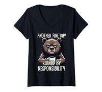 Mujer Another Fine Day Ruined by Resposibility Camiseta Cuello V