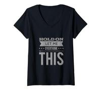 Mujer Ansiedad Humor Texto Divertido Espera Déjame Pensar Demasiado Esto Camiseta Cuello V