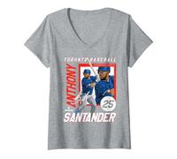 Mujer Anthony Santander | Jugadores de béisbol de Baltimore| MLBASA204M Camiseta Cuello V