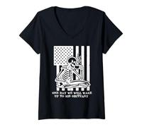 Mujer Anti Fascism Resist One Day We Will Wake Up to His Obituary Camiseta Cuello V