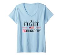 Mujer Anti Oligarchy Fight Fascism Deport No Kings Save Democracy Camiseta Cuello V