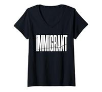 Mujer Anti Racismo Justicia Social, Inmigrante Camiseta Cuello V