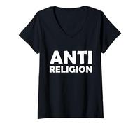 Mujer Anti Religión Mejor Ashiest Agnóstico Secularismo No religioso Camiseta Cuello V