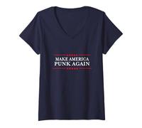 Mujer Anti-Trump Apparel & Gifts: Make America Punk Again Camiseta Cuello V