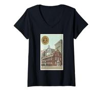 Mujer Antigua Casa del Estado - Boston Massachusetts Camiseta Cuello V