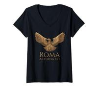 Mujer Antigua Roma - Águila Steampunk Legionaria - Roma Aeterna EST Camiseta Cuello V