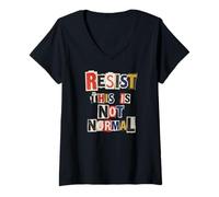 Mujer Antipropaganda Vintage Resiste Esto no es una Resistencia Normal Camiseta Cuello V