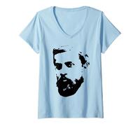 Mujer ANTONI Gaudi - Retrato (Negro) Camiseta Cuello V