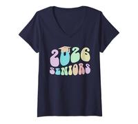 Mujer Anuario Retro Class of 2026 Seniors Almost There 12 Years Camiseta Cuello V