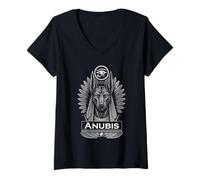 Mujer Anubis Jackal God Mitología egipcia Antigua Egipto Camiseta Cuello V