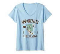 Mujer Aparentemente, me Gusta Leer Lector Camiseta Cuello V