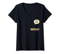 Mujer Apatía Política Democracia Camiseta Cuello V