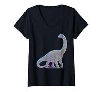 Mujer Apatosaurus Especies de Dinosaurios Paleontología Prehistórica Camiseta Cuello V