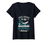 Mujer Apnea es Vida Todo lo demás es intervalo Superficial Camiseta Cuello V