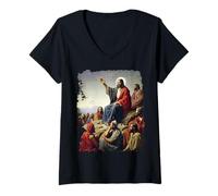 Mujer Apóstol Discípulos Jesucristo Arte Camiseta Cuello V