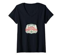 Mujer Apoya a tu Camarero Local Camiseta Cuello V